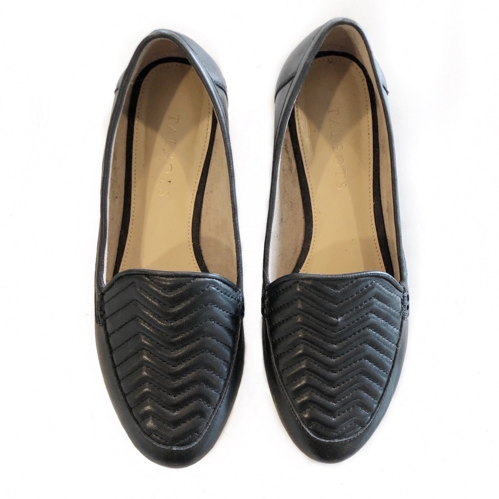 Talbots Black Quilted Ryan Leather 90s Minimalist Loafer 5.5